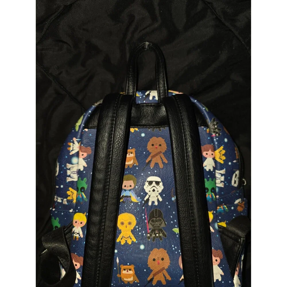 Loungefly Disney star wars chibi character print mini backpack purse bag tote!